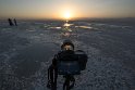 Sonnenuntergang, es wirkt  wie auf einem Gletscher, es ist Salz.