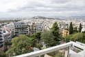 Der Aufstieg hat sich gelohnt. Gelegen am Lycabettus Hill ein Blick von unserem Balkon über Athen und im Hintergrund die Akropolis.