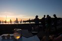 Sonnenuntergang am Spiaggia Sabbie Nere, dem schwarzen Strandstrand.