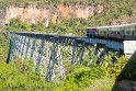 Überquerung des Goteik Viadukts, erbaut 1900, in 102m Höhe über Grund