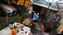 Panini und Spritz im Antico caffè del teatro di Marcello mit Blick auf das Theater des Marcellus.