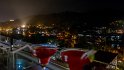 Nach Abendessen, geht's wieder zur Roof Top Bar mit Blick wie aus unserem Zimmer zum Tempel. Tipp: Ozo Kandy.