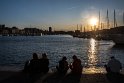 Sonnenuntergang am alten Hafen.